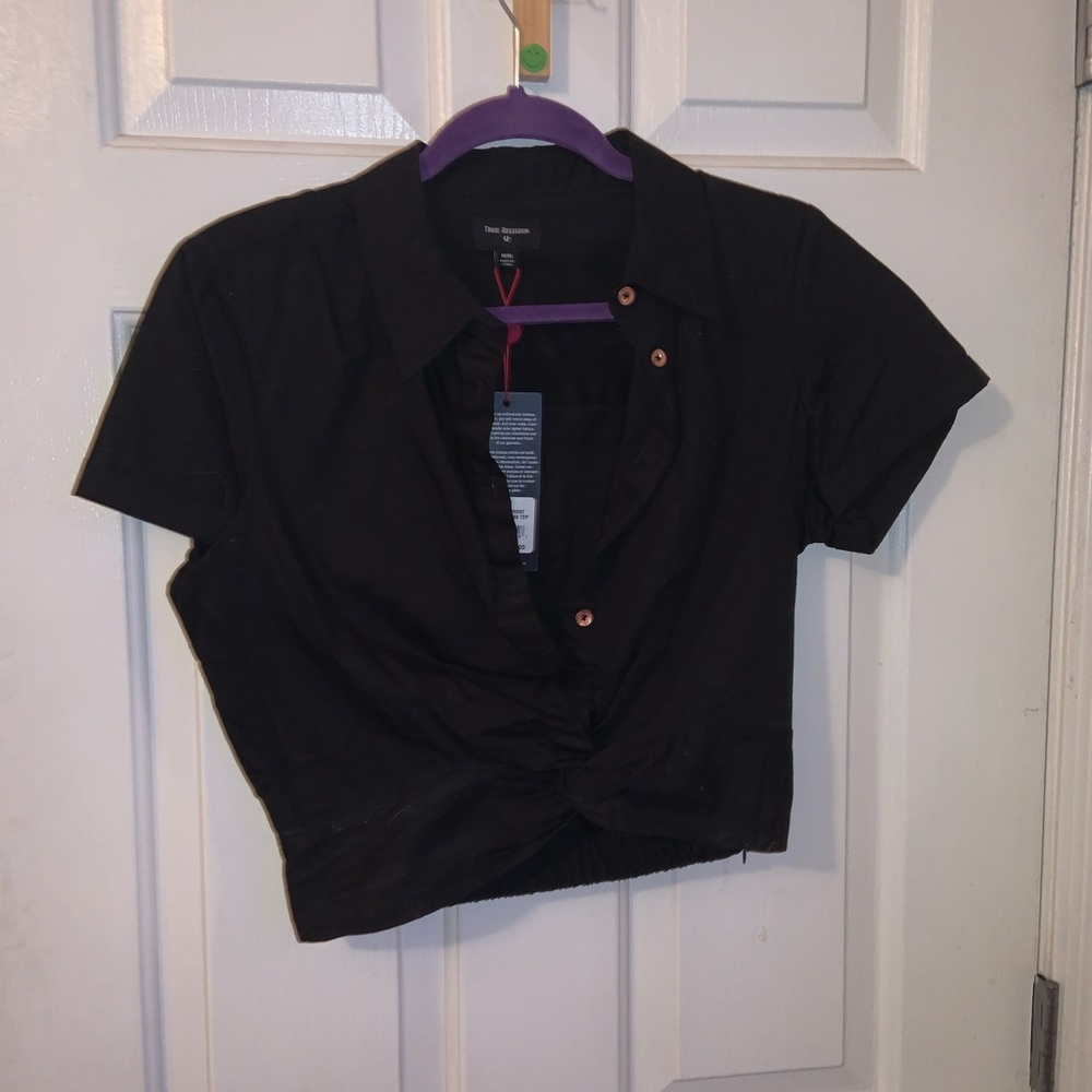 True Religion black crop top